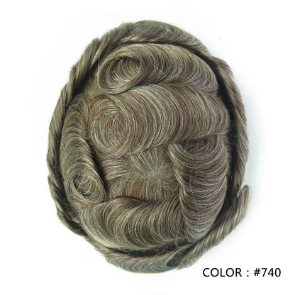 Full Swiss Lace base Blonde Hair toupee for Men indian remy hair Bleached Knots  Natural Hairline hair System for Man