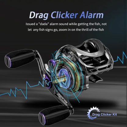 Soloking GKA200 Pro Baitcasting Reel Fishing Reels 9KG Drag Power 6+1 BB Drag Clicker Sound Baitcaster Reel 베이트 릴