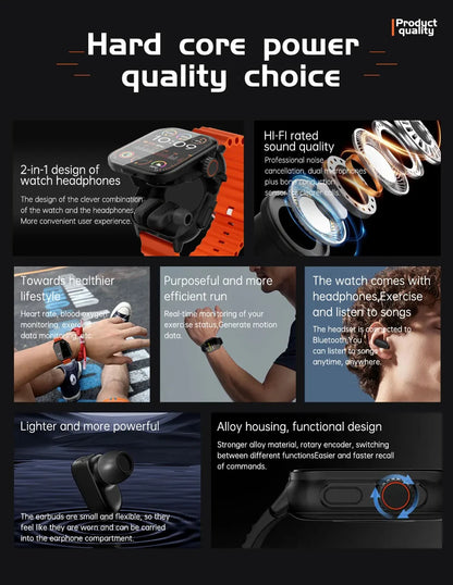 2025 NEW G8 Buds Stylish TWS 2 in 1 True Wireless Earphone Smart Watch BT 5.3 High Stability Connection Long Play Time