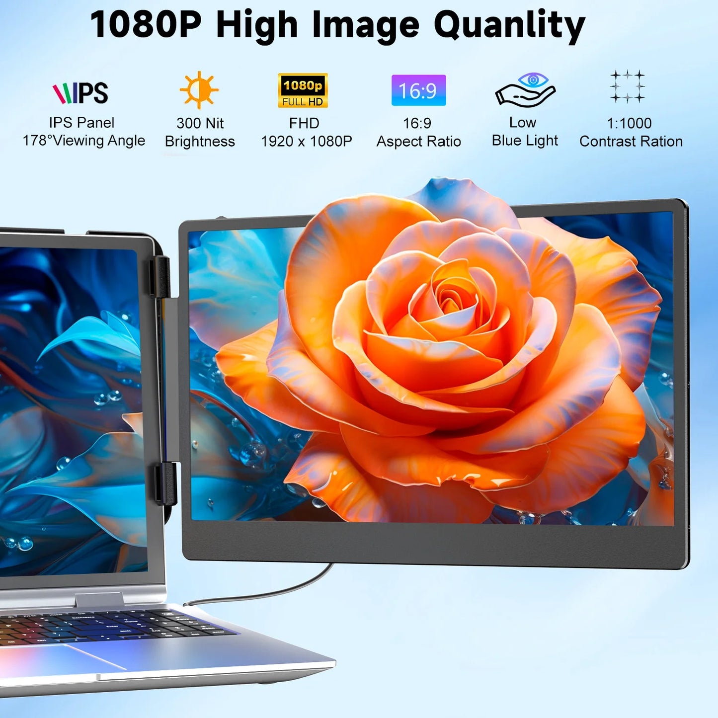 OEM S1 Dual Portable Laptop Screen Extender 14 Inch 1080P IPS FHD Portable Monitors  Dual Display for  Laptop Screen Extender