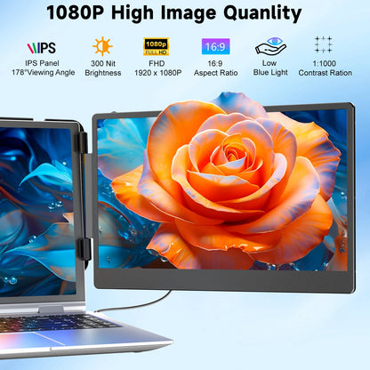OEM S1 Dual Portable Laptop Screen Extender 14 Inch 1080P IPS FHD Portable Monitors  Dual Display for  Laptop Screen Extender