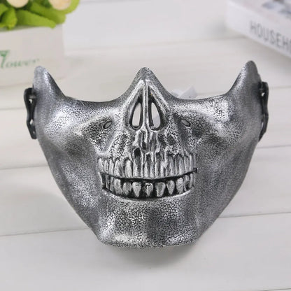 Half Face Skull Mask Masquerade Carnival Prom Masque Anti-terrorism Skeleton Mask Painted Cosplay Halloween Horror Style Masks