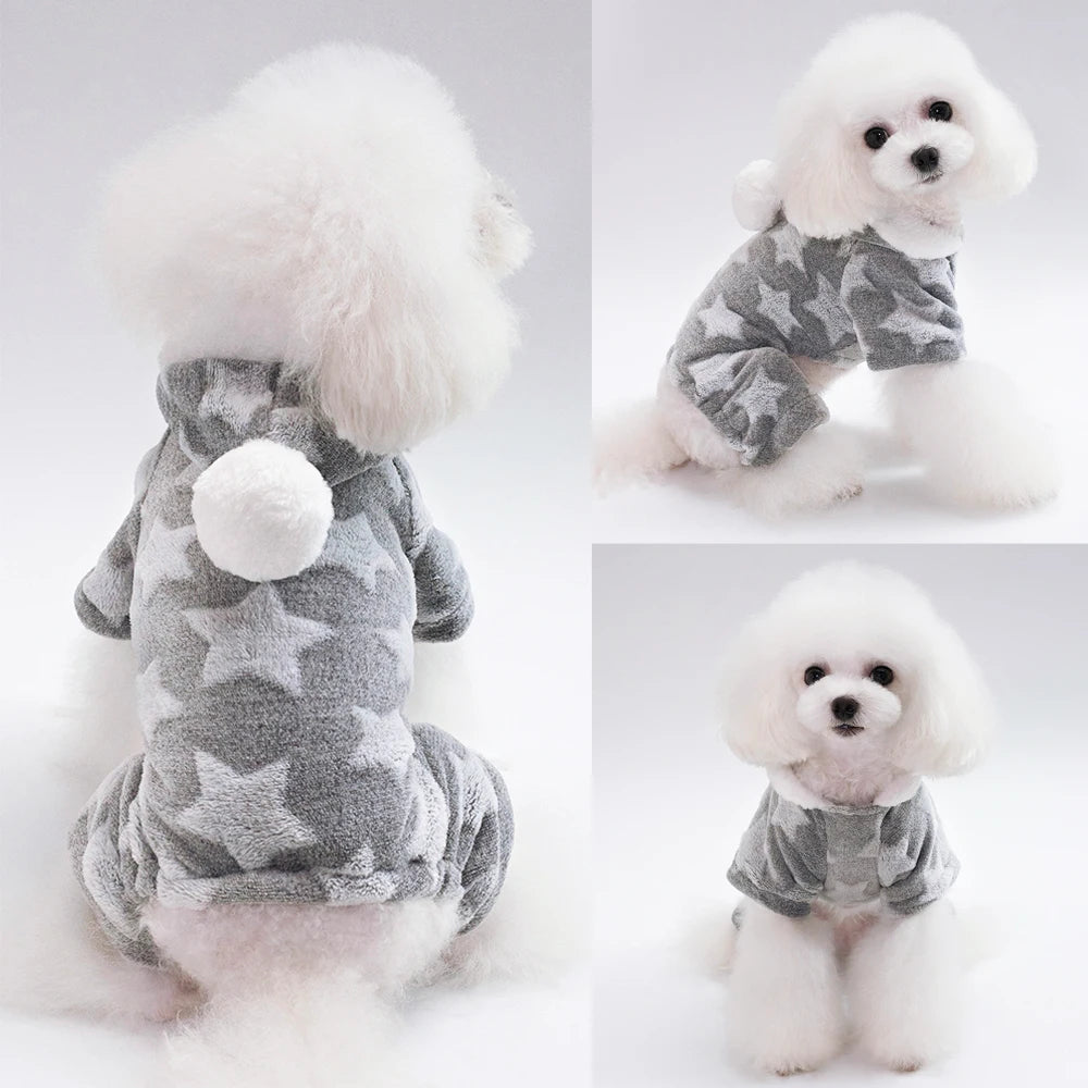 Cute Soft  Cat Dog Clothes for Small Dogs Winter Warm Cat Dog Clothing Coat Fleece Dogs Jumpsuit Outfit for Chihuahua Puppy