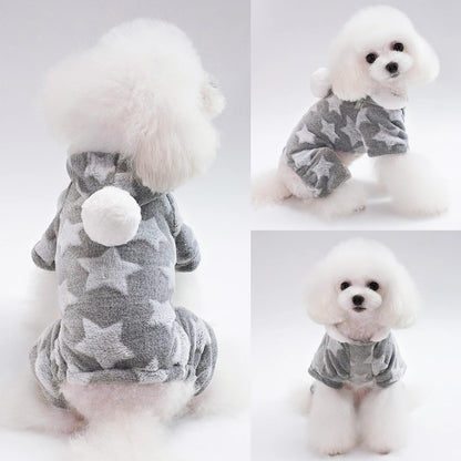Cute Soft  Cat Dog Clothes for Small Dogs Winter Warm Cat Dog Clothing Coat Fleece Dogs Jumpsuit Outfit for Chihuahua Puppy