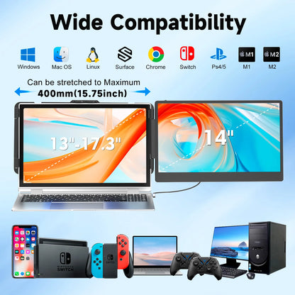 OEM S1 Dual Portable Laptop Screen Extender 14 Inch 1080P IPS FHD Portable Monitors  Dual Display for  Laptop Screen Extender