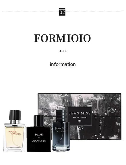 3-Piece Long-Lasting Men's Cologne Trio:Ocean,Cedarwood & Amber Travel-Size 30ml Valve Gift Set
