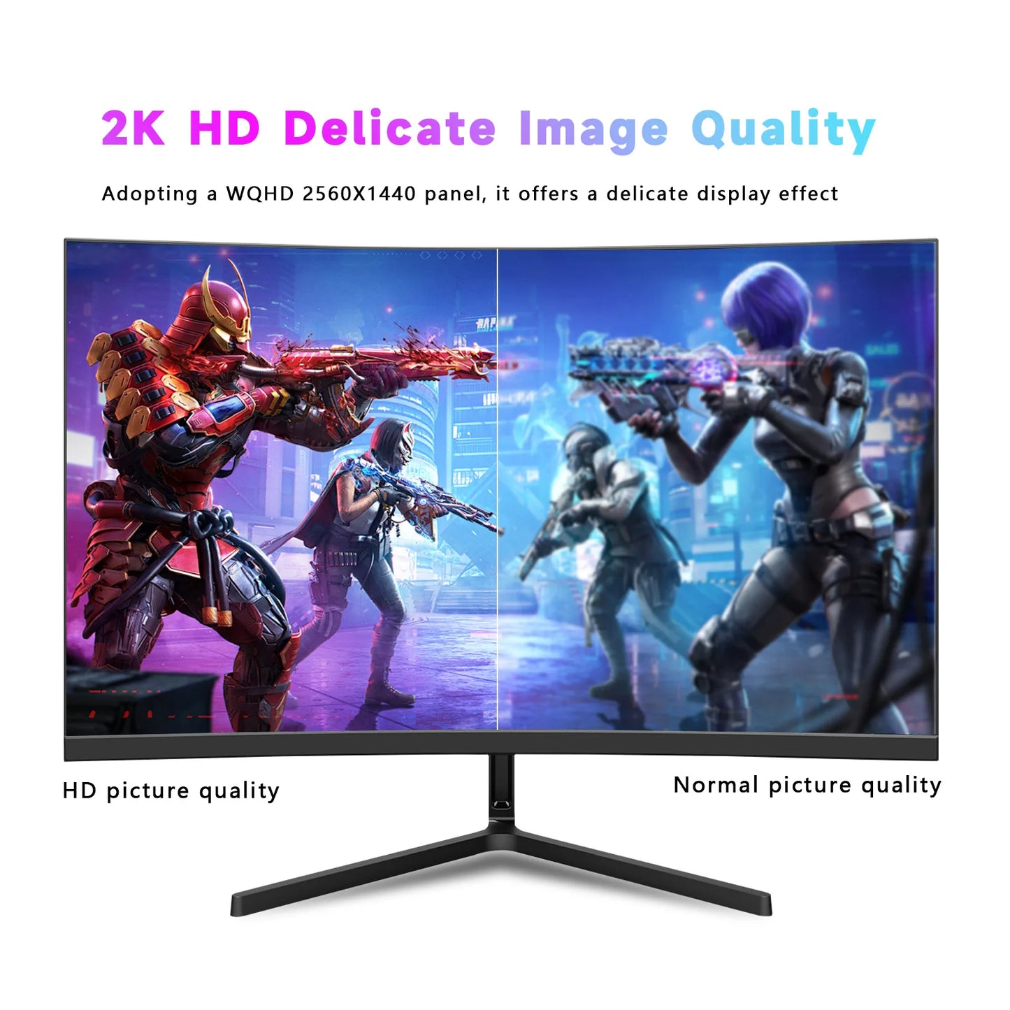 Hot Selling New 27 Inch 2560x1440 120Hz IPS Curved Gaming Monitor for PC Desktop with Quad-HD Display