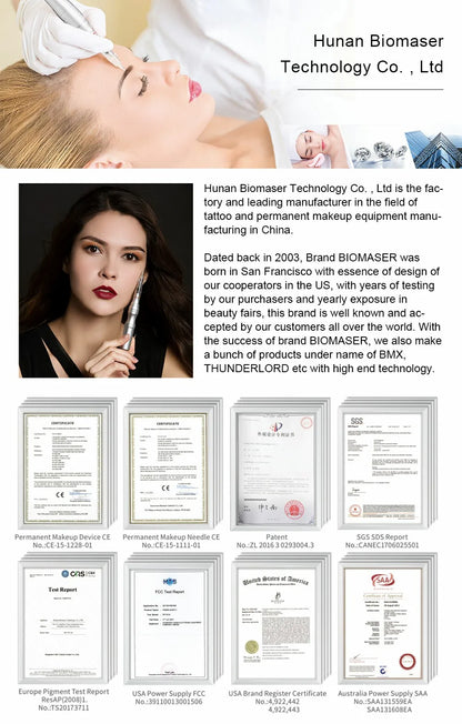 BIOMASER P90 Pro Wireless Rotary Rechargeable PMU Tattoo Machine Permanent Makeup Microblading Eyebrow Lip Eyeliner Tattoo Gun