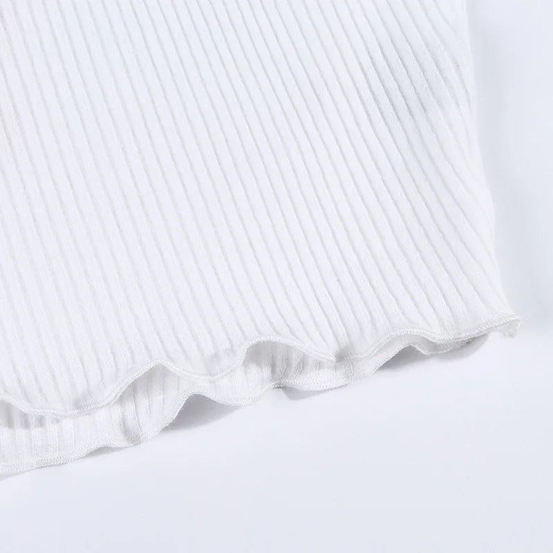 Knitting Print O Neck Off Shoulder Tank Top Summer Women Casual Slim Streetwear Crop Top Female Vacation Clothes Top