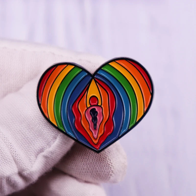 LGBTQ LGBT Gay Pride Rainbow Flag badge HS We're a little bit gay Moon Sounds Gay I'm In Love Wins Proudly Go Purride Cat Pin