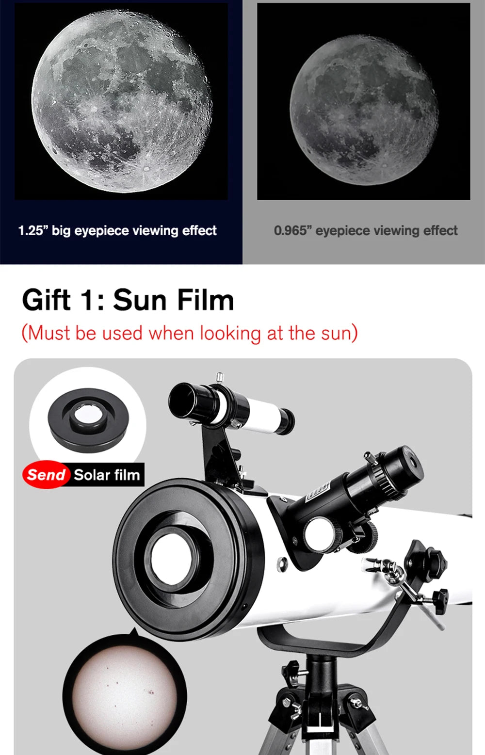 Professional Astronomical Telescope, 875X Reflective Monocular, Astronomic HD, Space Stargazing, Bird Watching, Gift for Kids