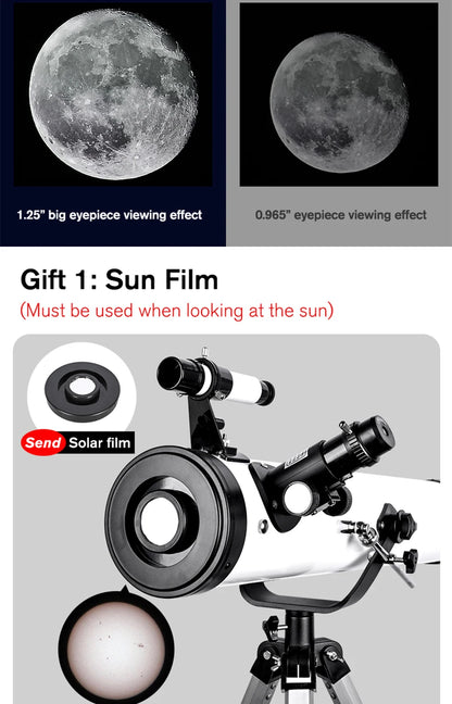 Professional Astronomical Telescope, 875X Reflective Monocular, Astronomic HD, Space Stargazing, Bird Watching, Gift for Kids