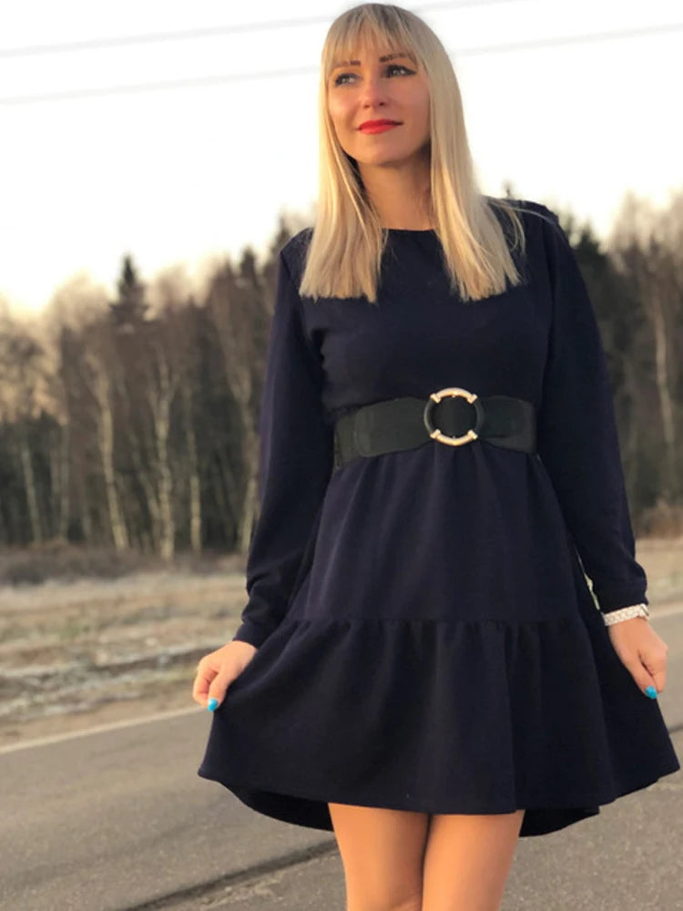 Women’s Elastic Stretch Wide Waist Belts w Wrapped Gold Circle Buckle