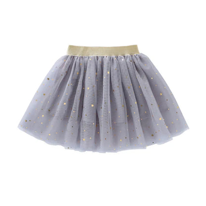 Children's Skirts For Girls Summer Cotton Lace Baby Mini Tutu Skirts Stars Glitter Dance Sequin Birthday Party Skirt for Kids