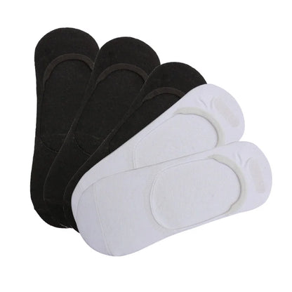6 Pairs/Lot Men's Bamboo Breathable Invisible Socks Low Cut Casual Cotton Boat Non-Slip No Show High Quality Sock
