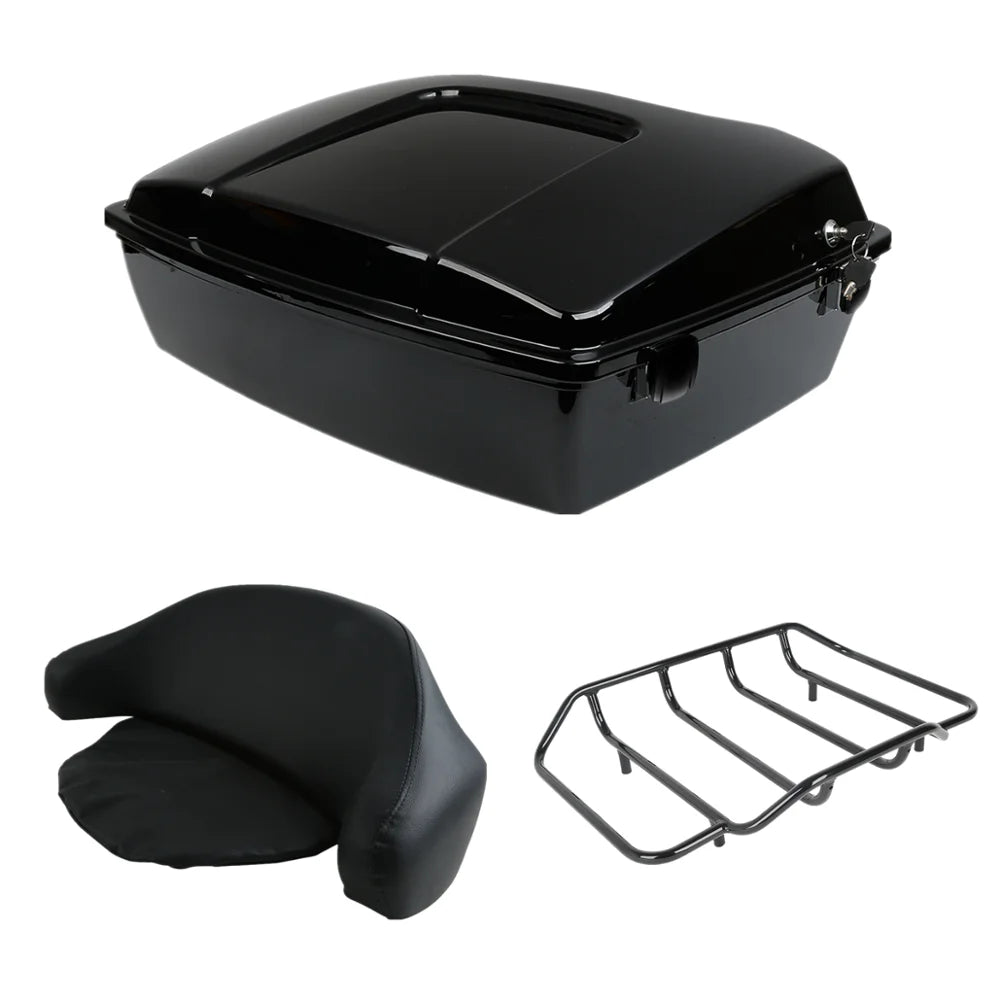 Motorcycle 10.7" Chopped Trunk Set For Harley Touring Road King Street Glide Electra Glide 1997-2013