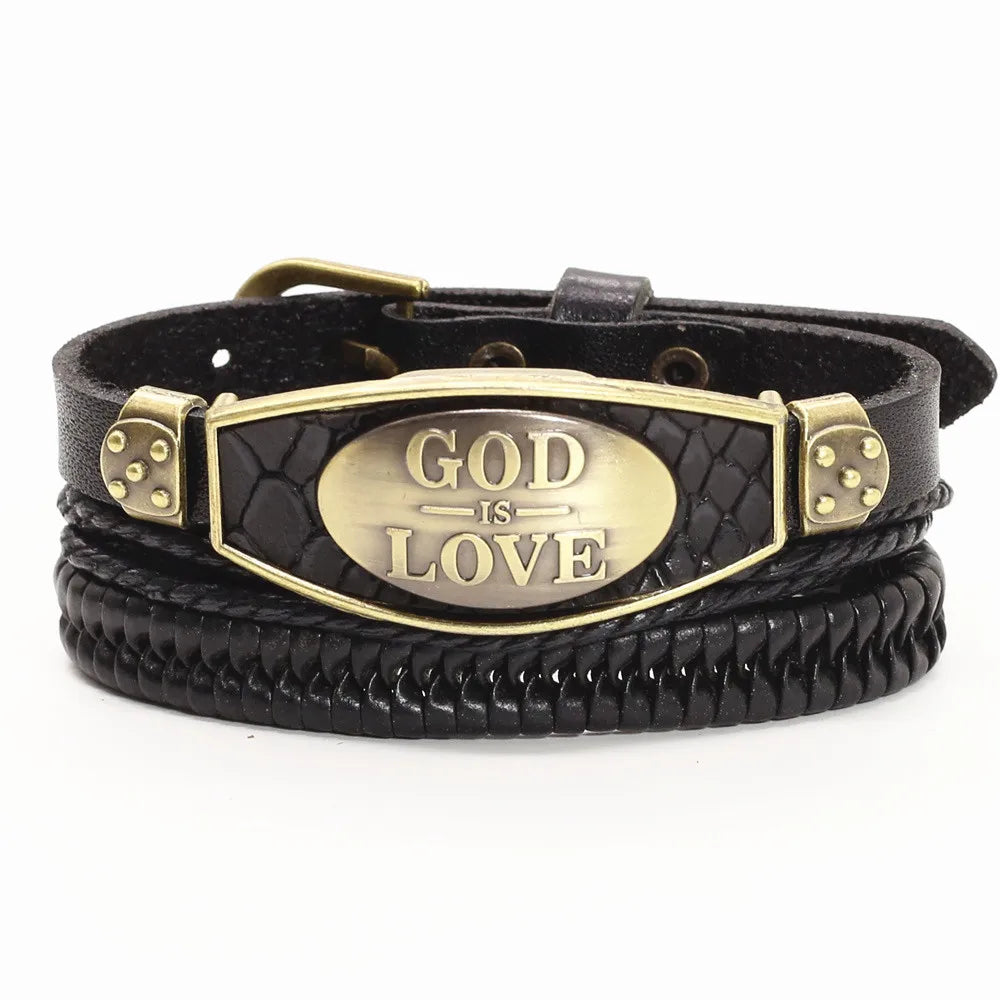 Alloy Scorpion Charm Braided Leopard Genuine Men Leather Bracelets For Women Wrap Wristbands Bangles Homme Wholesale Jewel