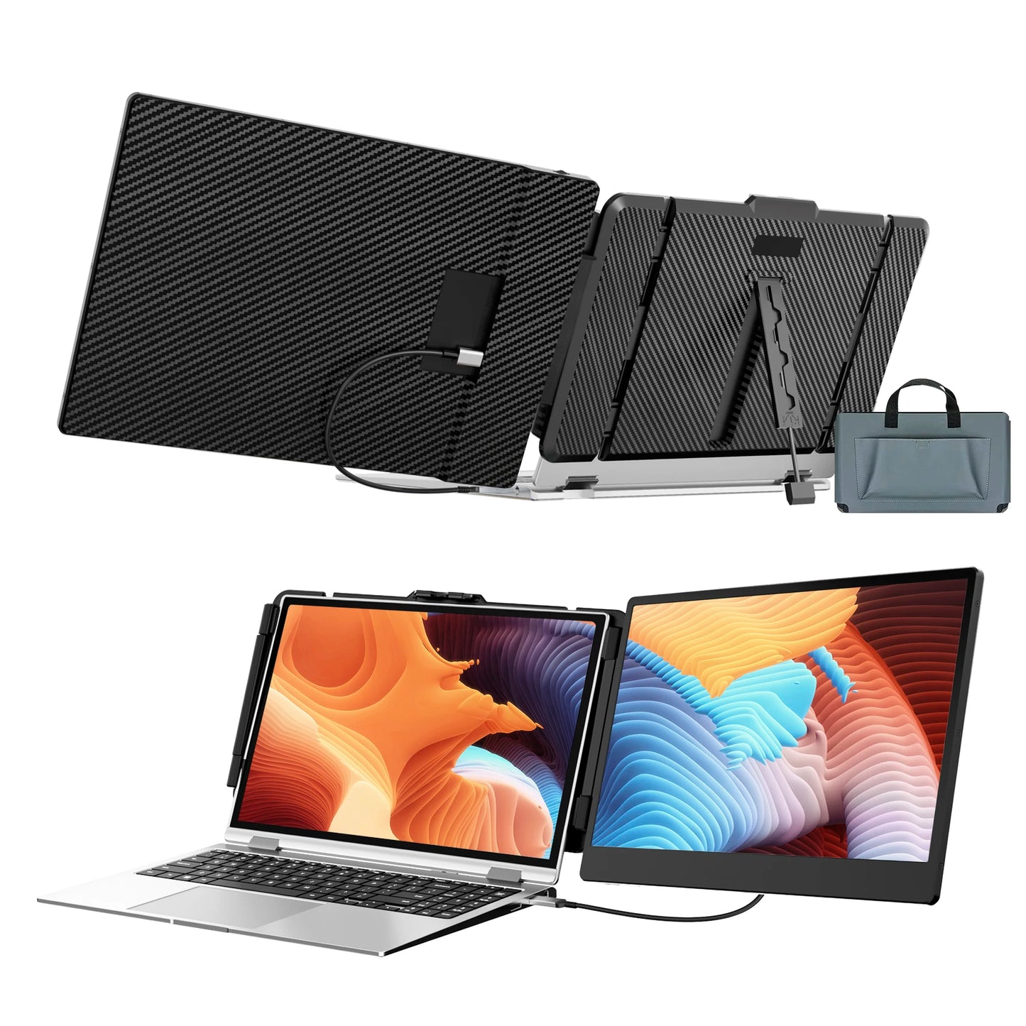OEM S1 Dual Portable Laptop Screen Extender 14 Inch 1080P IPS FHD Portable Monitors  Dual Display for  Laptop Screen Extender