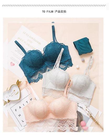 Ladies Underwear Suit Seamless underwear without steel bracket bra push up Massage palm cup Bra Set push up bra+set