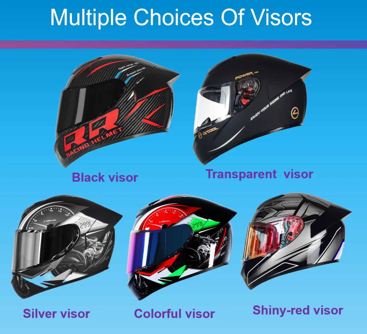DOT Customized Color Cheap Full Face Motorcycles Helmet with Quick Release Buckle Customizable Logo/package Novel Design Helmets