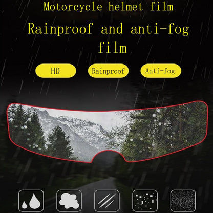 Universal Helmet Clear Rainproof Film Anti-Fog Film Helmet Lens Nano Coating Sticker Motorcycle Rainy Safety Driving Accessories