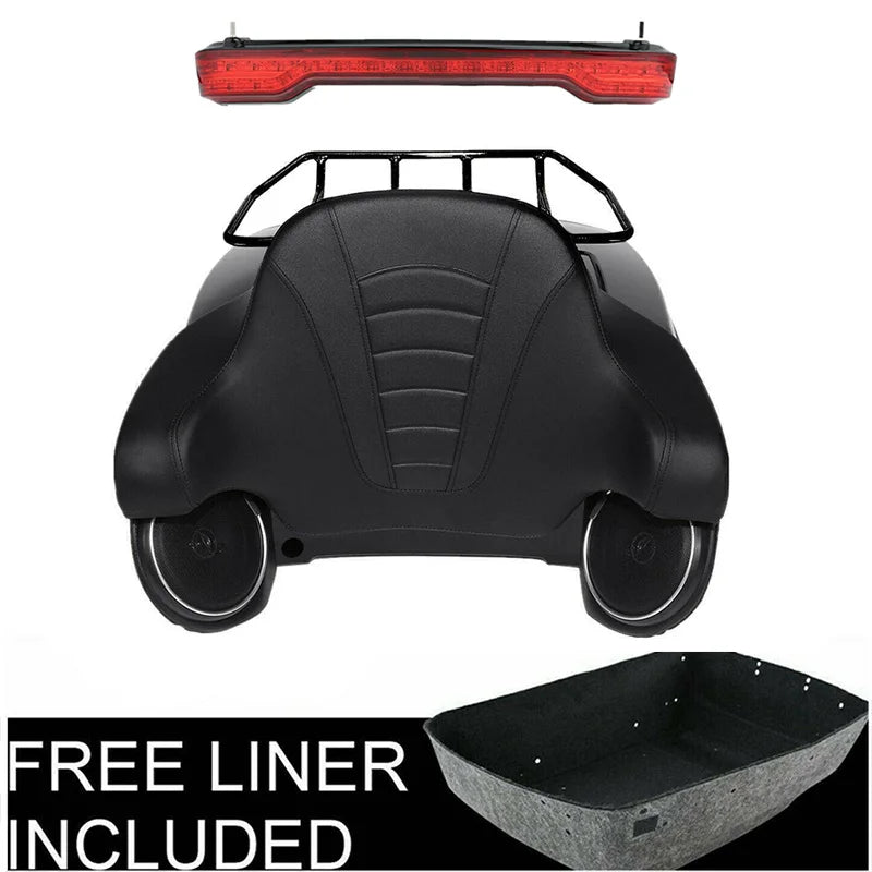 Motorcycle King Trunk LED Tail Light Speakers For Harley Touring Road King Street Glide Electra Glide 2014-2025