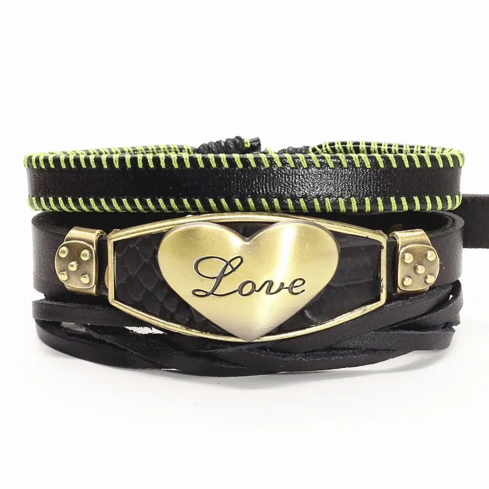 Alloy Scorpion Charm Braided Leopard Genuine Men Leather Bracelets For Women Wrap Wristbands Bangles Homme Wholesale Jewel