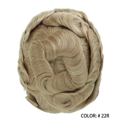 Full Swiss Lace base Blonde Hair toupee for Men indian remy hair Bleached Knots  Natural Hairline hair System for Man