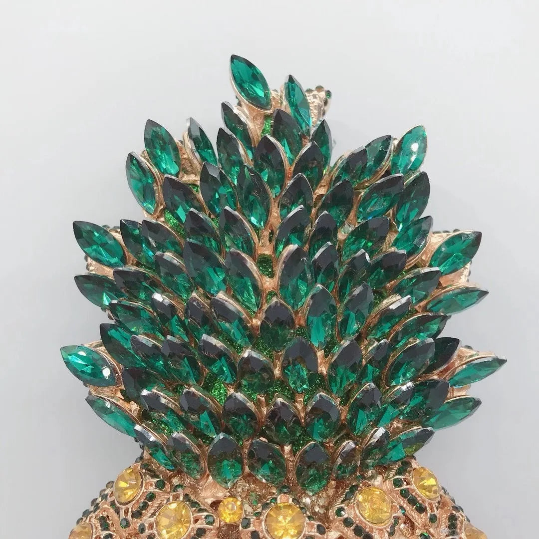 Blue Stone Pineapple Bag Diamond White Party Dinner Clutches Crystal Women Prom Formal Handbags For Lady Rhinestone Purses Bags