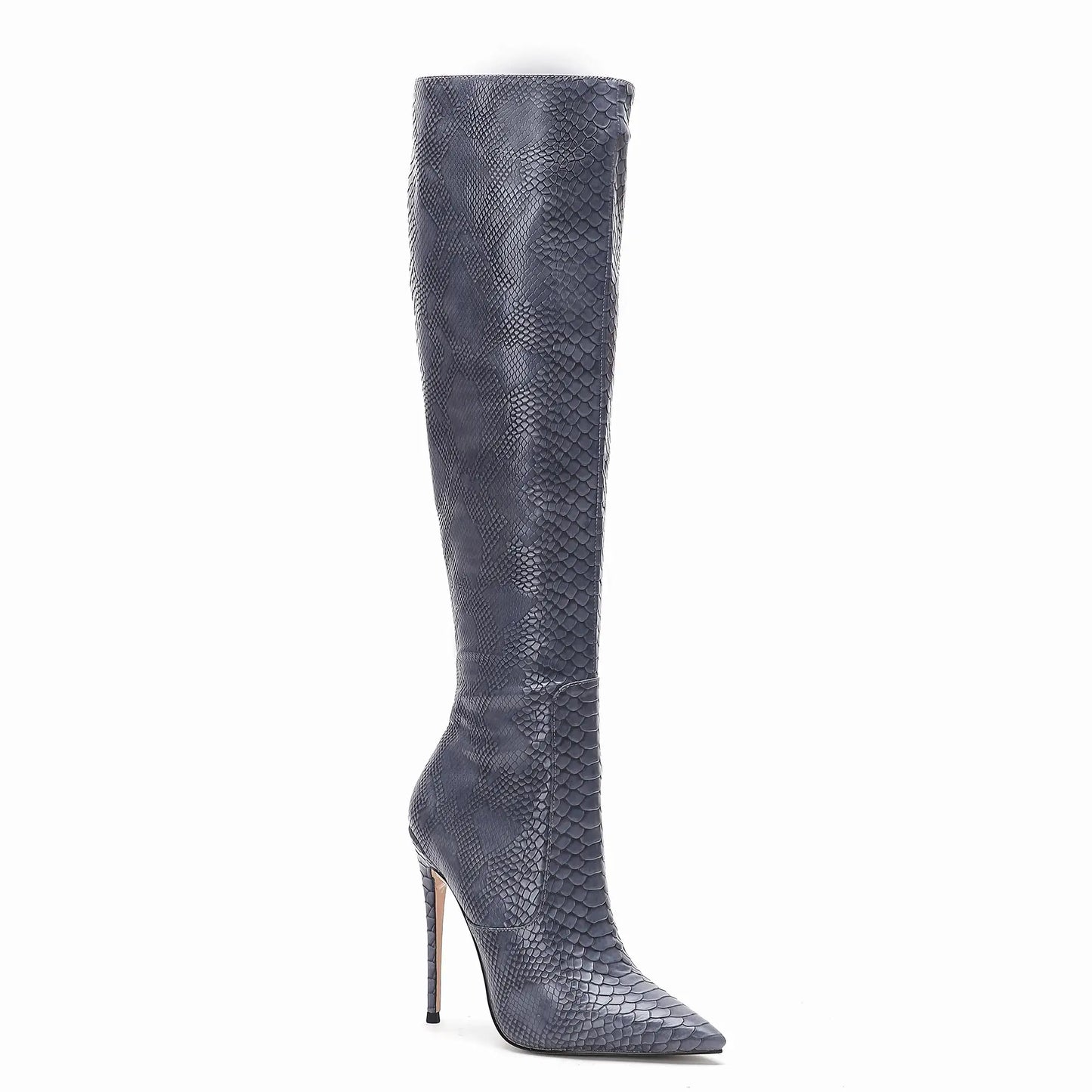 Boots Women Shoes 2024 New Fashion Faux Leather Women Shoes High Heel Long Boots Ladies Shoes