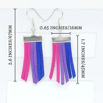 LGBT Bisexual Transgender Gay Pansexual Asexual Gay Pride Statement Trans Rainbow Dangle Tassel Earrings