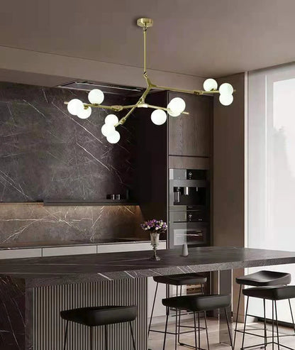 Modern Black Gold LED Chandelier 12/18/24 Glass Balls Ceiling Chandeliers Living Room Kitchen Bedroom Living Room Decoration