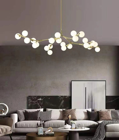 Modern Black Gold LED Chandelier 12/18/24 Glass Balls Ceiling Chandeliers Living Room Kitchen Bedroom Living Room Decoration