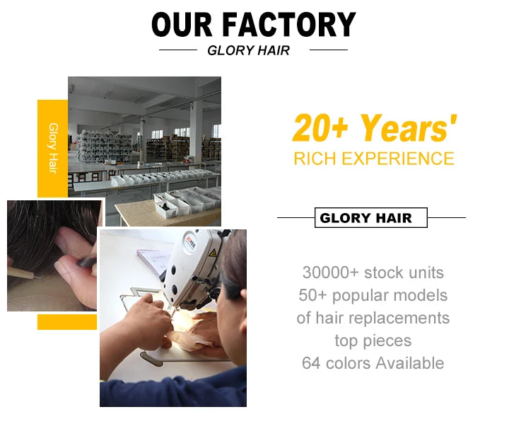 Gloryhair-Natural and Realistic Hair Prosthesis Male Toupee Wig 130% Density Hair Pieces Indian Human Men's Capillary Prosthesis