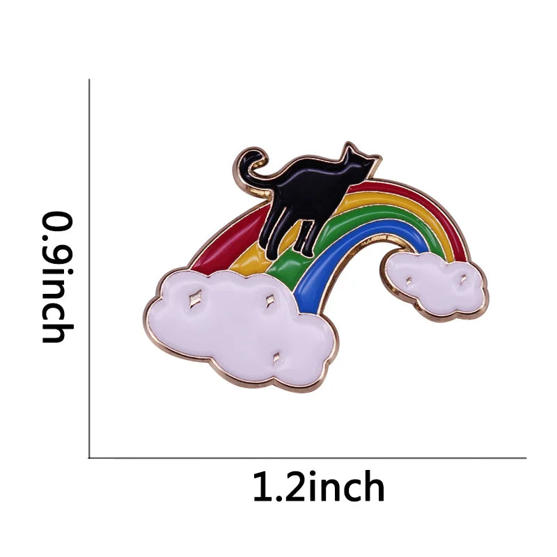 LGBTQ LGBT Gay Pride Rainbow Flag badge HS We're a little bit gay Moon Sounds Gay I'm In Love Wins Proudly Go Purride Cat Pin