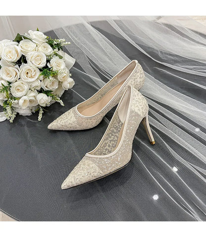 New Sexy Wave Point Women's High Heel Sandals Wedding Dress Dancing Party Pumps Banquet Cross Dressing Office of Ladies Shoes