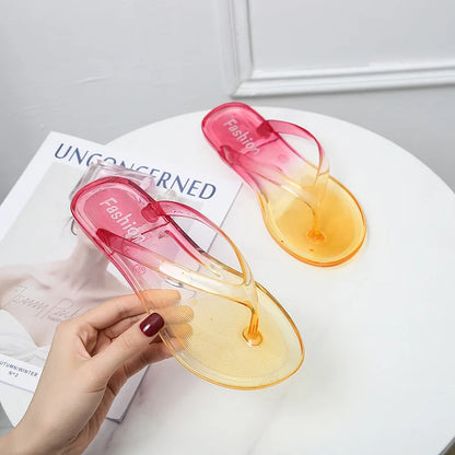 Women Summer Fashion Ladies Shoes Slipper Sexy Jelly Sandals Slip on Summer Flat Women's Girls Flip Flops Slippers