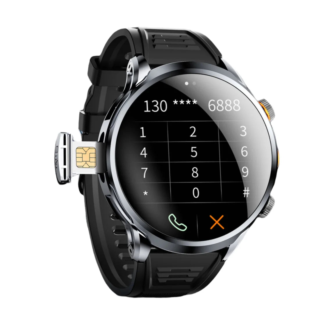 Smart Watch H18 Big Screen 4G 5G Sim Ultra Smart Watch 128GB for Men Long Battery Life Android Camera Smartwatch (2 Straps)