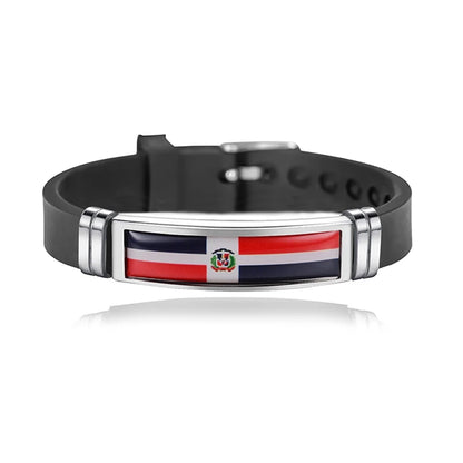 Fashion National Flag Bracelet USA France Canada Flags Bangle Adjustable Silicone Sports Bracelets Wristband For Men Jewelry