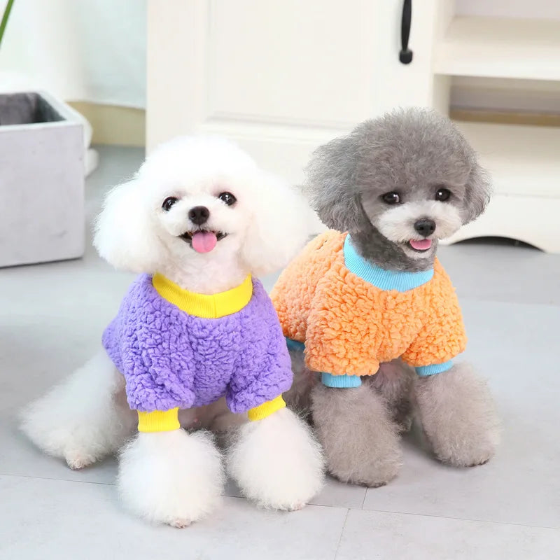 Winter Pet Dog Sweater Polar Fleece Warm Dog Clothes for Small Dog Coat Thicker French Bulldog Clothes Chihuahua Dog Accessories