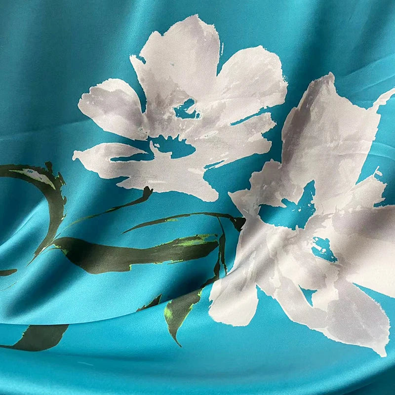Wholesale Printed Chouchou En Soie Floral Soft Ankara  Natural Gown Textiles 100% Silk Satin Fabric for Dress Clothing Silk
