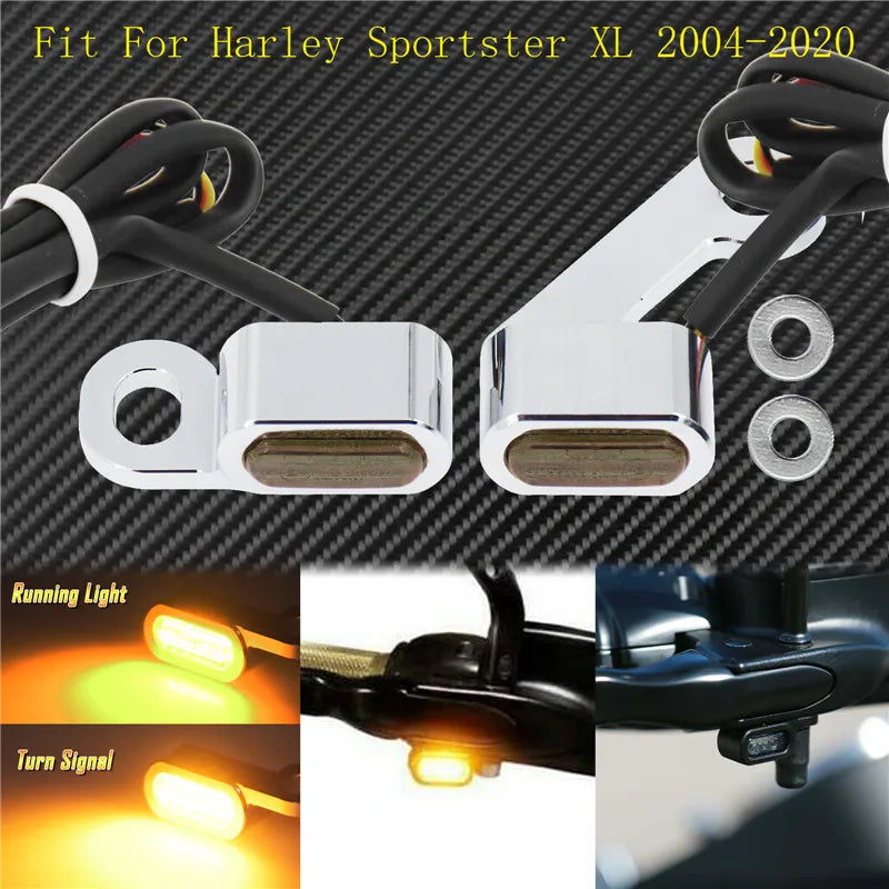 Motorcycle LED E Mark Turn Signal Light Indicator Mini Running Lamp For Harley Softail Touring Sportster XL 883 1200 FLHX Fatboy