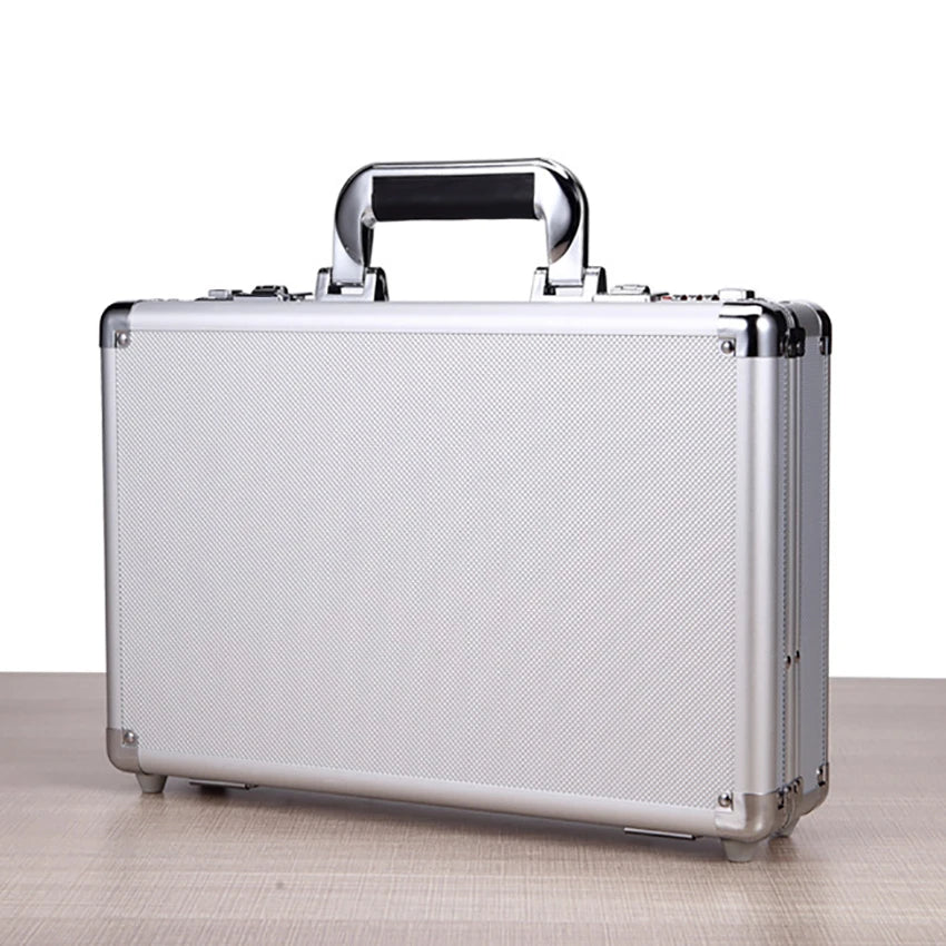 Aluminum Hard Case Passwords ToolBox Black / Silver Briefcase Metal Carrying Case Equiment Tool Box Organizer Holder ящик