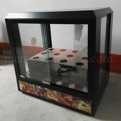 Commercial food insulation cabinet glass display pizza counter display Kono pizza cone display warmer showcase 110v220v