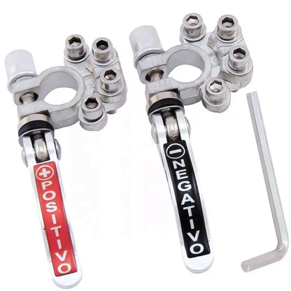 In Stock  6-24V Tin Plated Brass Connector Clamp Quick Release Adjust Disconnect Multi Link Battery Terminal  Positive &Negative