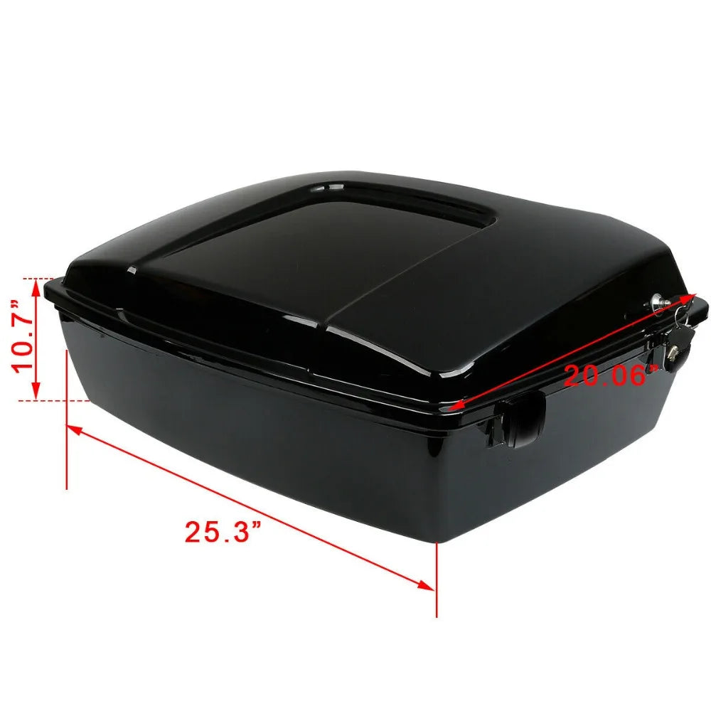 Motorcycle 10.7" Chopped Trunk Set For Harley Touring Road King Street Glide Electra Glide 1997-2013