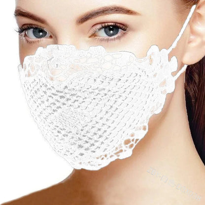 Face Mask Delicate Lace Applique And Face Protect Mouth Cover Beautiful Prints Facemask Dust-proof Masque Halloween Cosplay