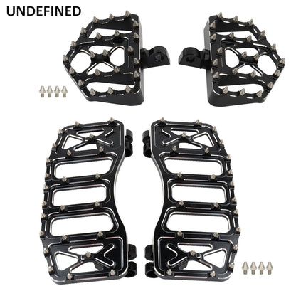 Wide Floorboards MX Foot Pegs Footrest Driver Pedals for Harley Touring Road King Street Glide 86-2023 Softail Fatboy Dyna FLD