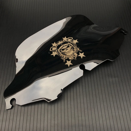 5"/6''/8"Motorcycle Black skull Windshield Fairing Windscreen For Harley Electra Street Glide FLHX Touring 1996-2013