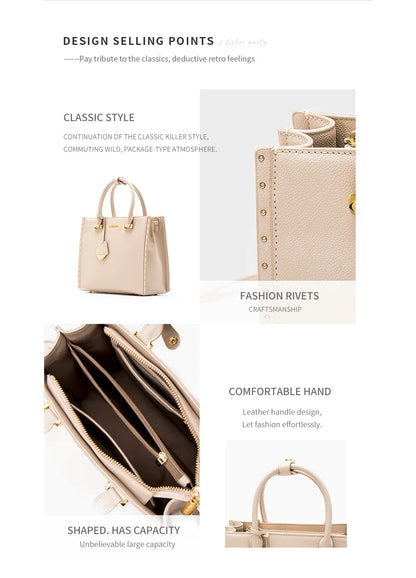 LA FESTIN New Women Leather Tote Bags Luxury Multifunctional Versatile Ladies Fashion Shoulder Crossbody Designer Handbag